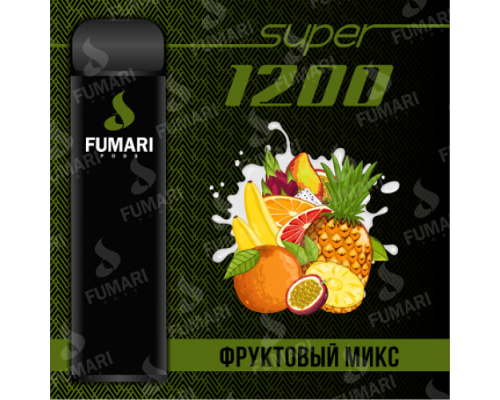 Купить Электронная сигарета Фумари Подс Супер 1200 затяжек Фруктовый Микс (Fumari Pods 1500 Super Fruit Mix) по оптовой цене